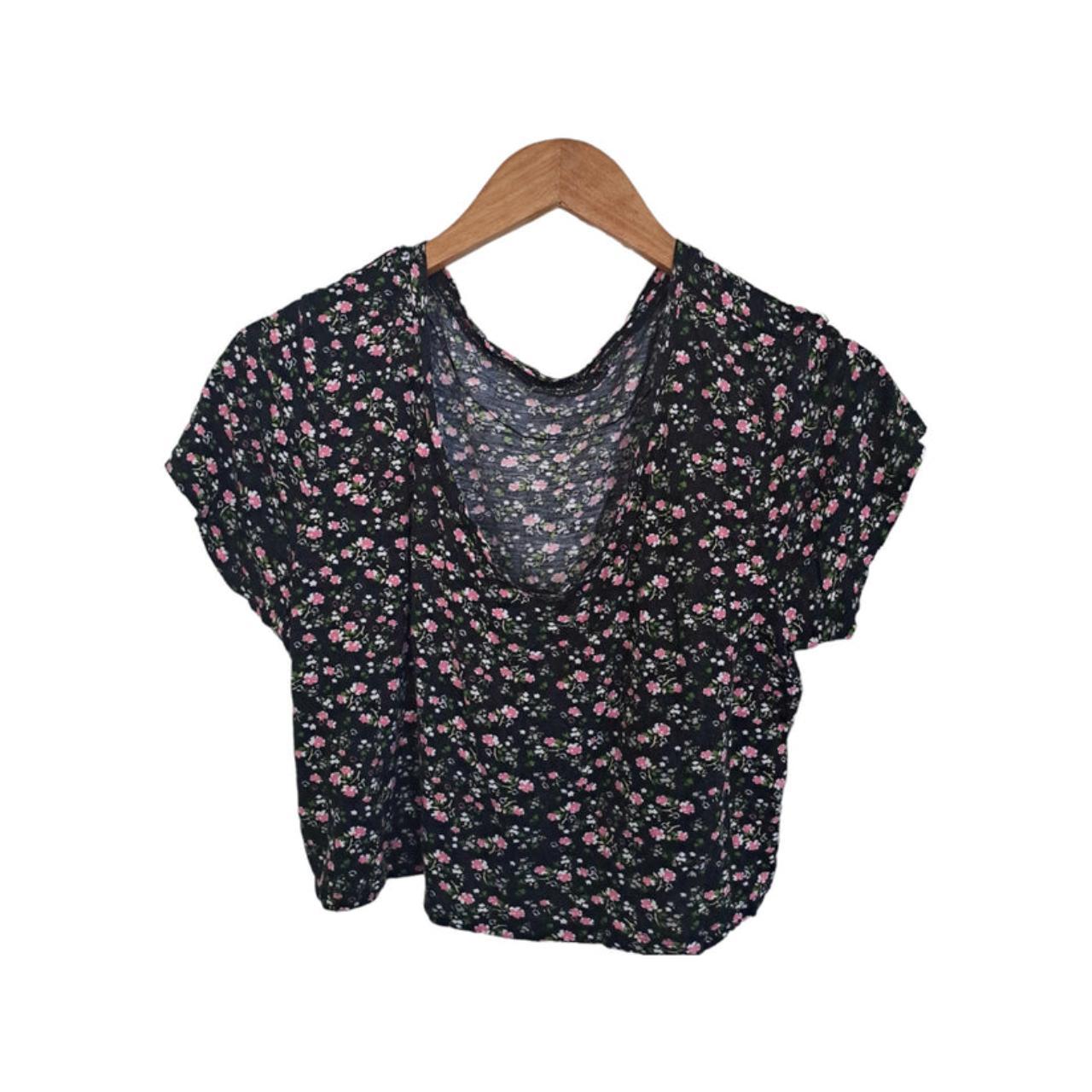 Crop Top | Women Large Floral Top With Sleeves