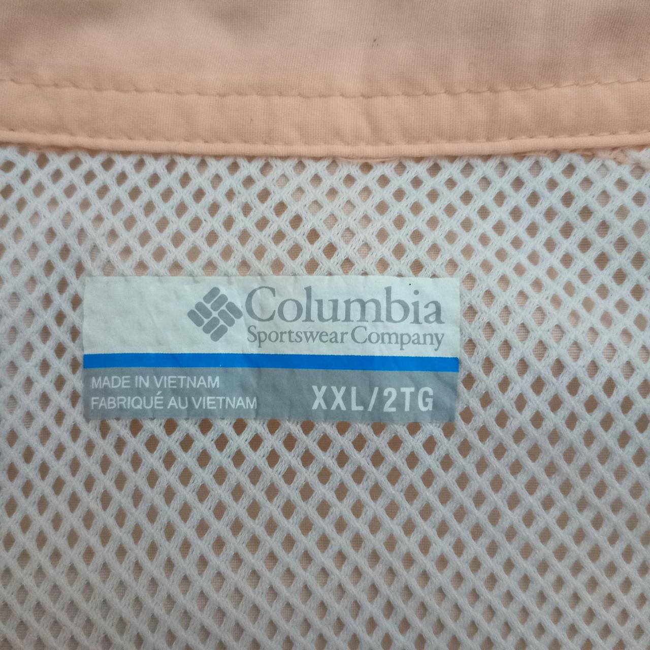 Polo Shirt | Men XXL Columbia Sportswear Orange Nylon Mesh-Lined Fishing Polo Shirt