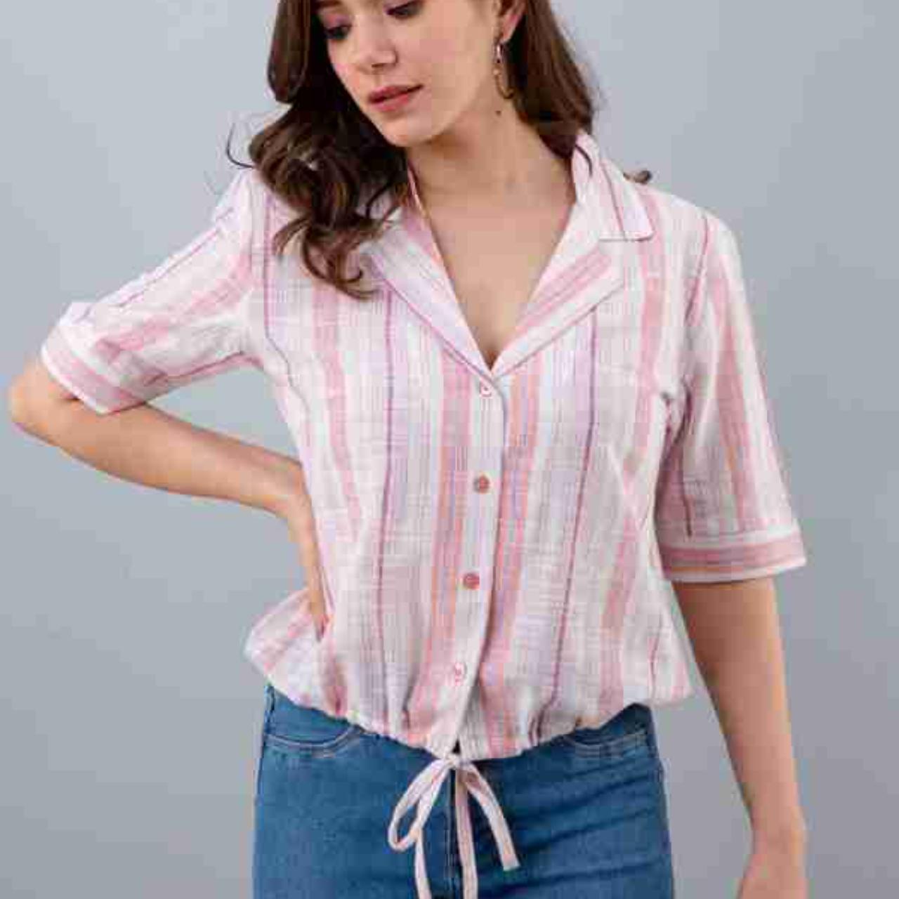 Crop Top | Women Medium UK12 Bolero Style Striped Top