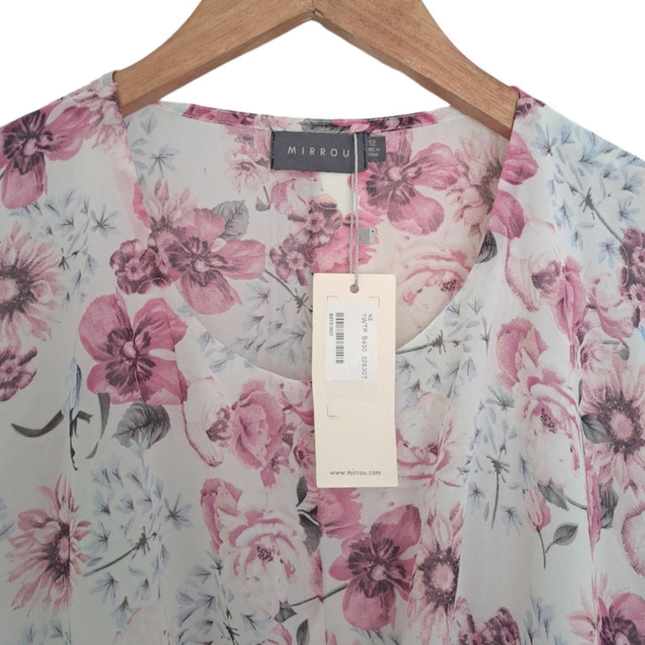 Crop Top | Women Medium UK12 Double-Layered Floral Top