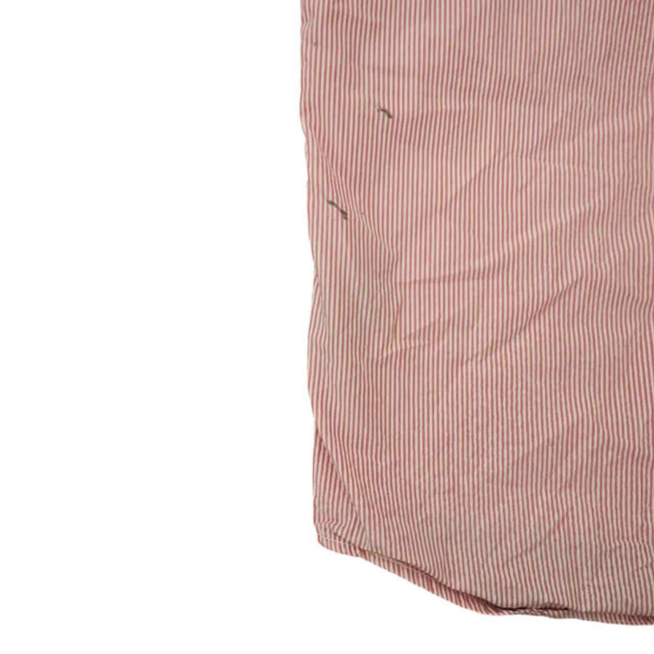 Polo Shirt | Men Medium Pink Striped Long Sleeve