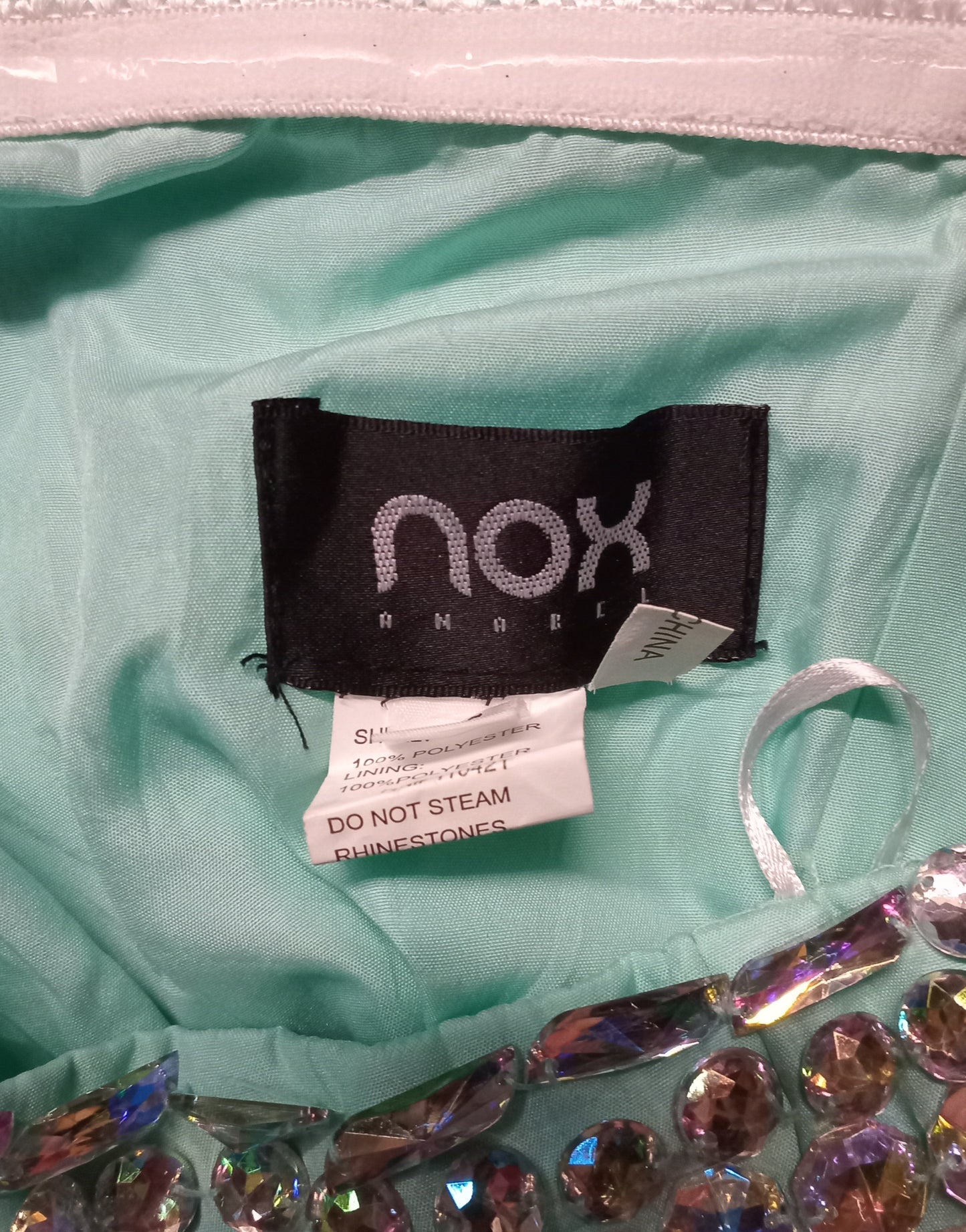 Dress | Women XS Elegant Beaded Strapless Turquoise Sweetheart Ball Gown with Tiered Tulle Skirt