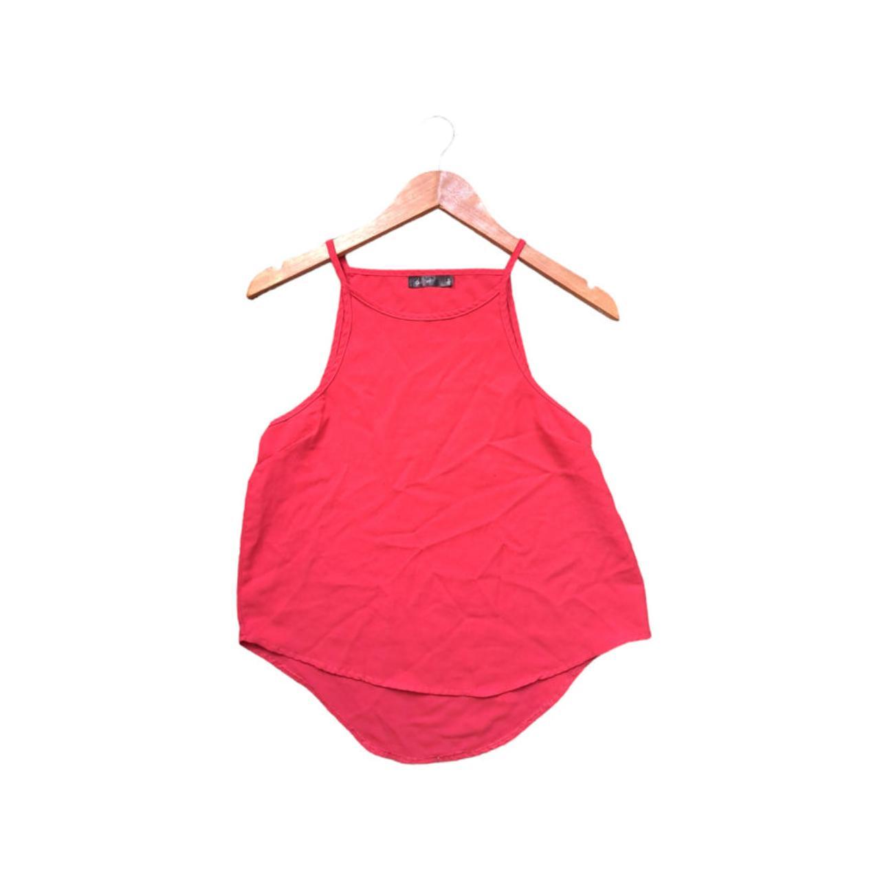 Crop Top | Women Small Size 10 Vibrant Red Slim Straps