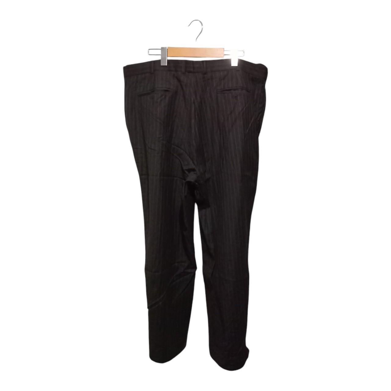 Trousers | Men Formal Pinstripe Brown Wool Slacks XL