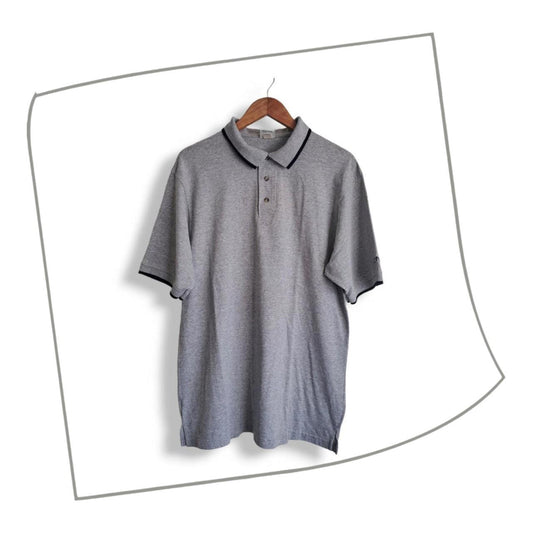 Polo Shirt | Men Large Women XL Grey Collar Shirt