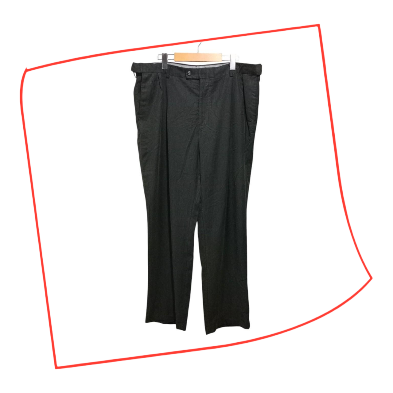 Trousers | Men Classic Fit Black Formal Slacks Large