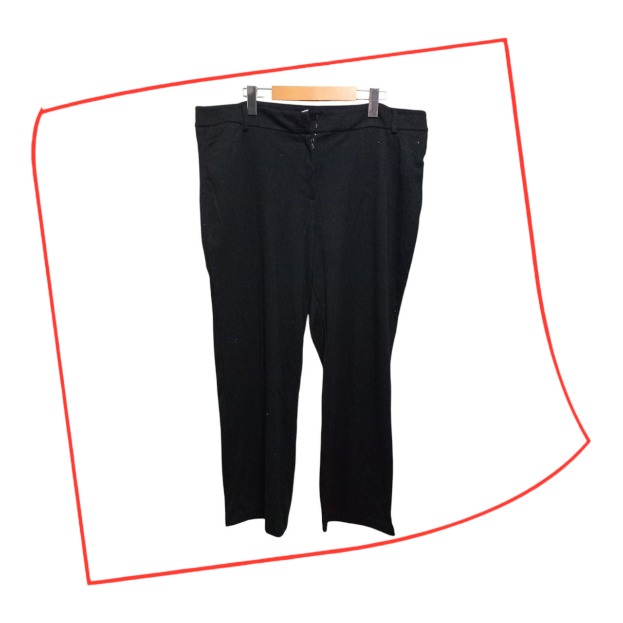 Trousers | Women Relaxed Fit Bkack Slacks XXL