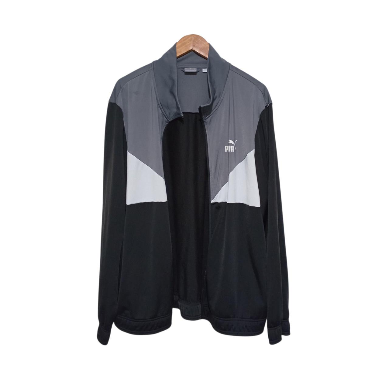 Jacket | Men XXL Puma Colorblock Zip Up Track Jacket Black-Grey-White