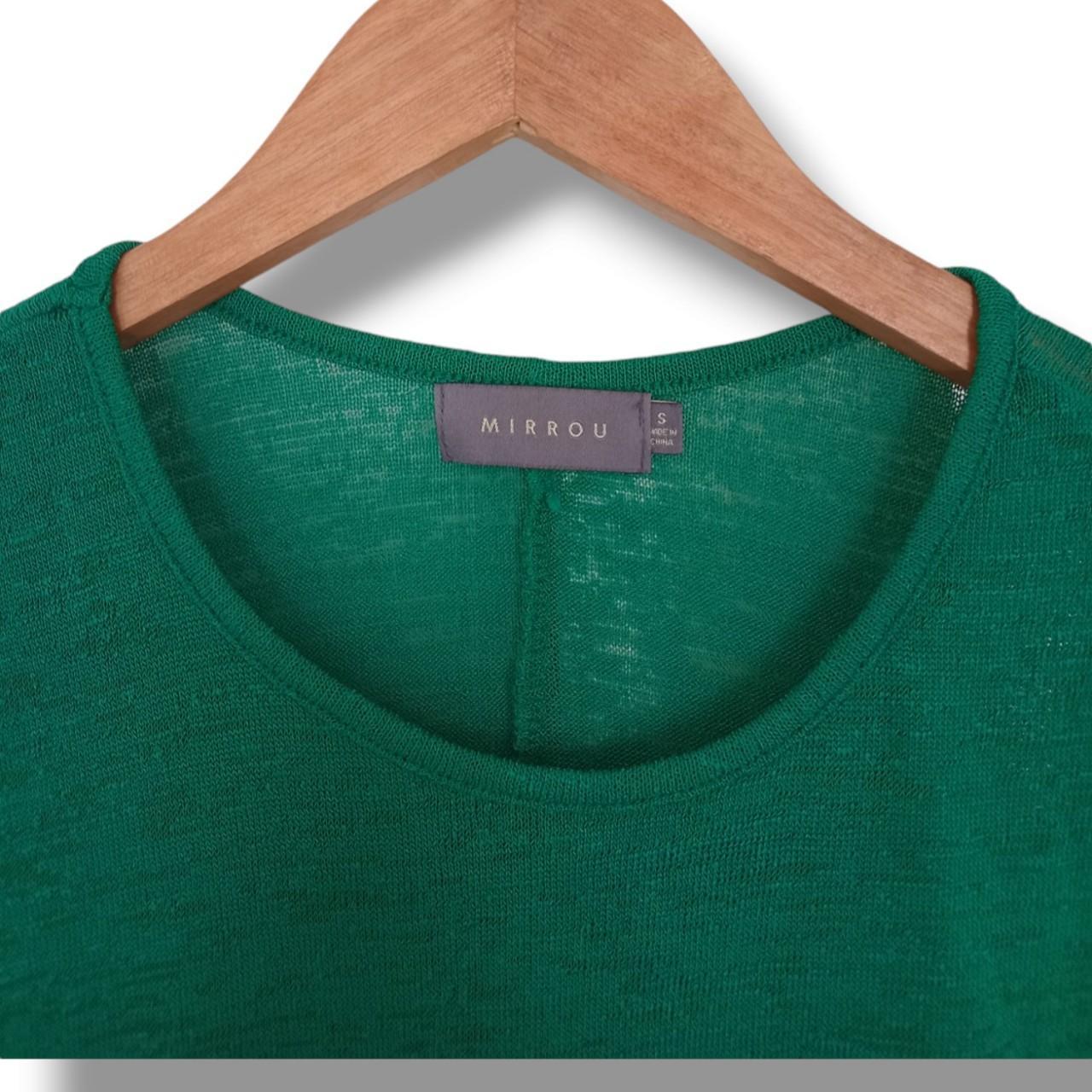Crop Top | Women Small UK10 Green Top With Tie Knot