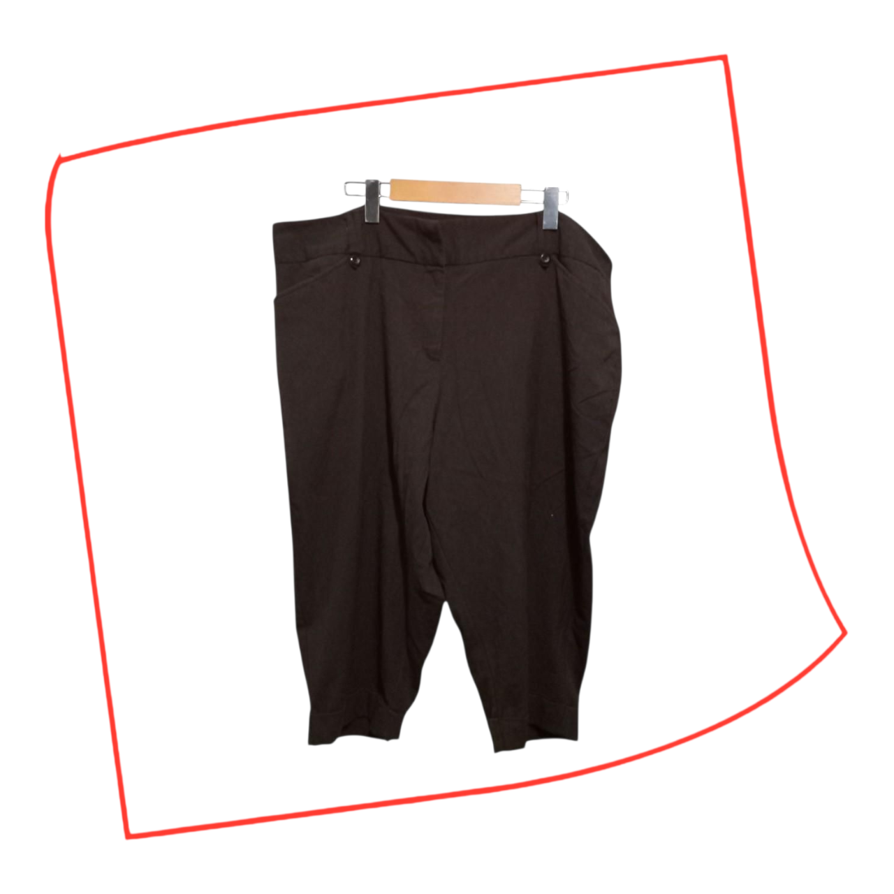 Trousers-Capri | Women XXL Dark Brown Soft Pants