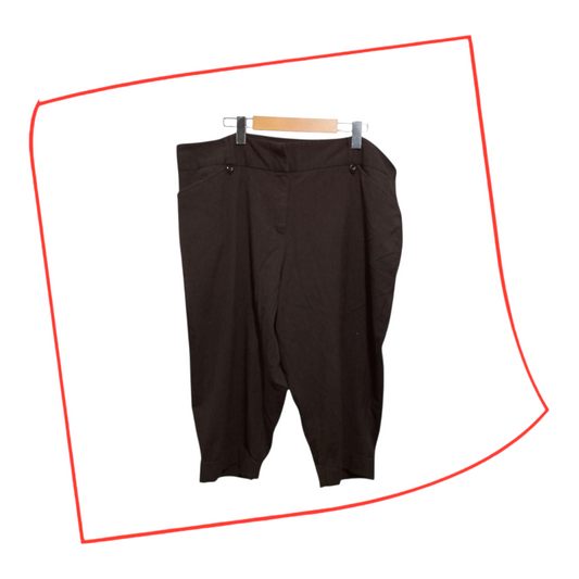 Trousers-Capri | Women XXL Dark Brown Soft Pants