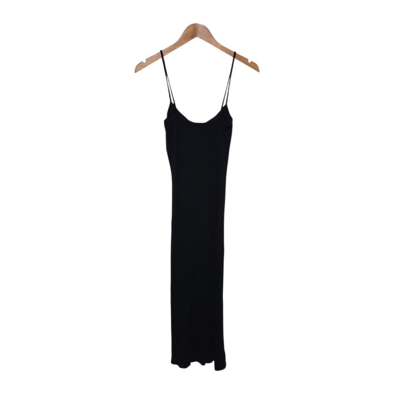 Dress | Women XXS UK4 Black Midi Dress Stretch Fit