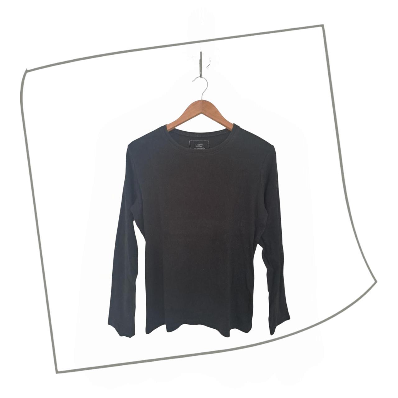 Shirt | Women Size 14 Bkack Roundneck Long Sleeves
