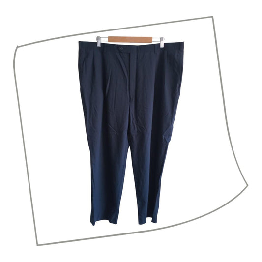 Trousers | Men’s XXL Navy Grid Pattern Slacks