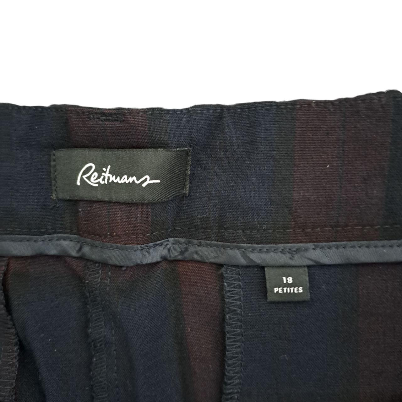 Trousers | Women's Navy & Burgundy Checkered Slacks UK20