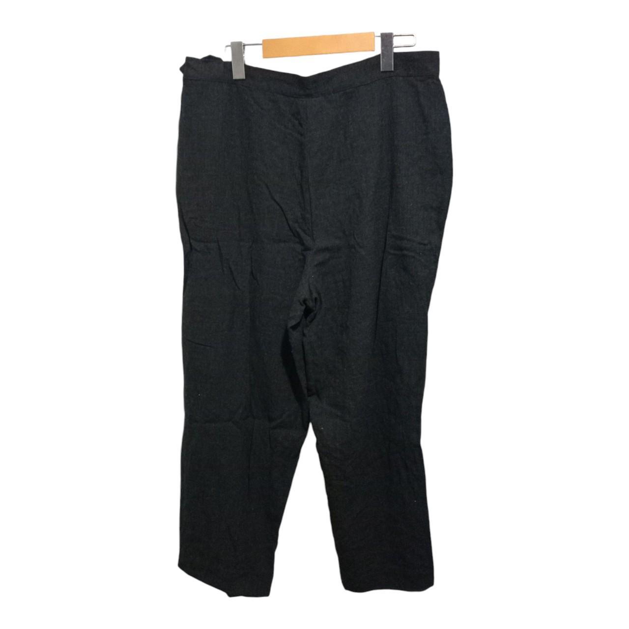 Trousers | Women Large Size 14 Pants Black Baggy Fit Wool Fabric Slacks
