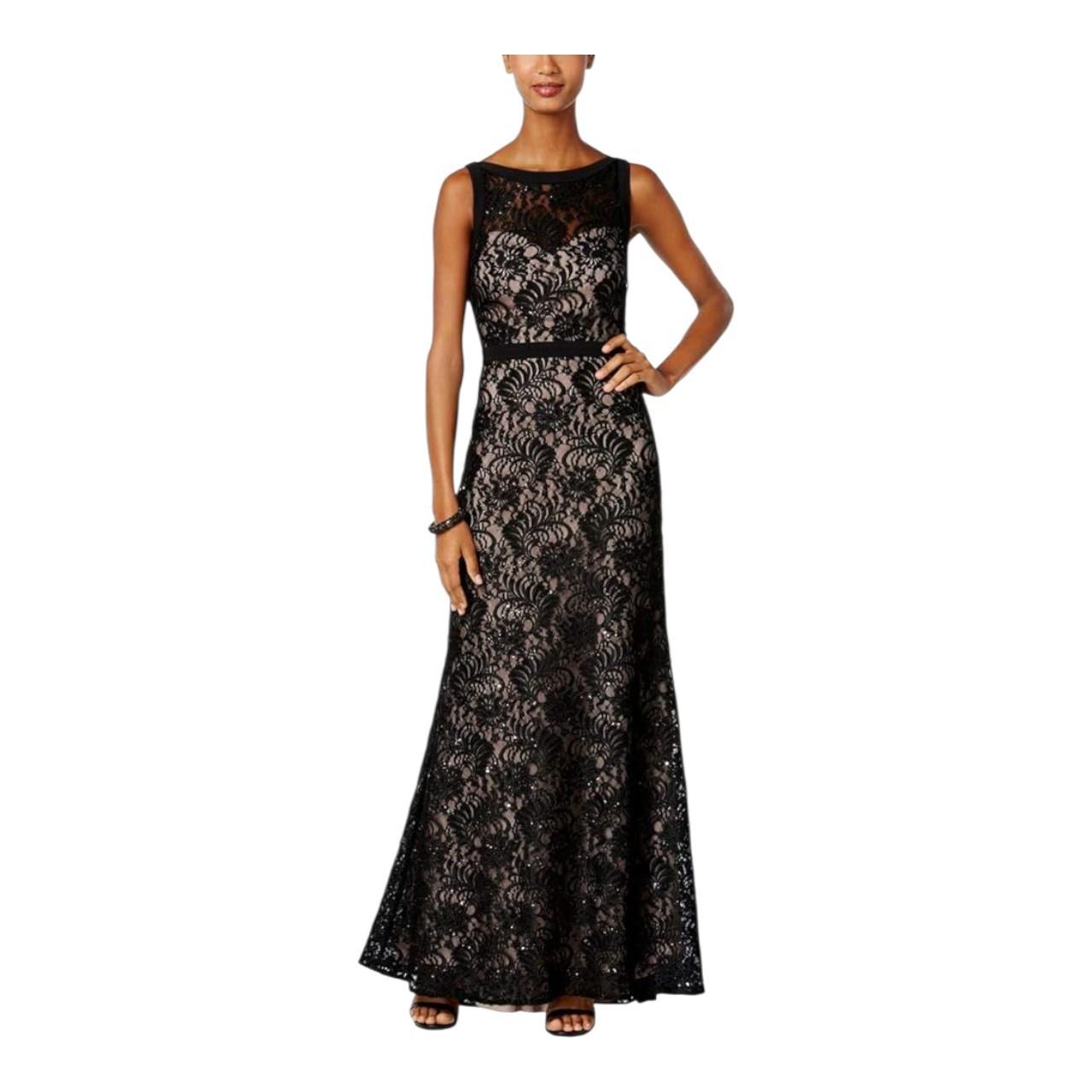 Dress | Women NW Nightway Black Nude Stretch Laced Sequined Gown