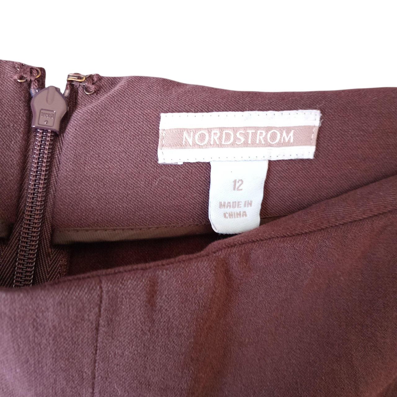 Trousers | Women Large Dark Brown Straight Pants Back Zip Shaping Fit