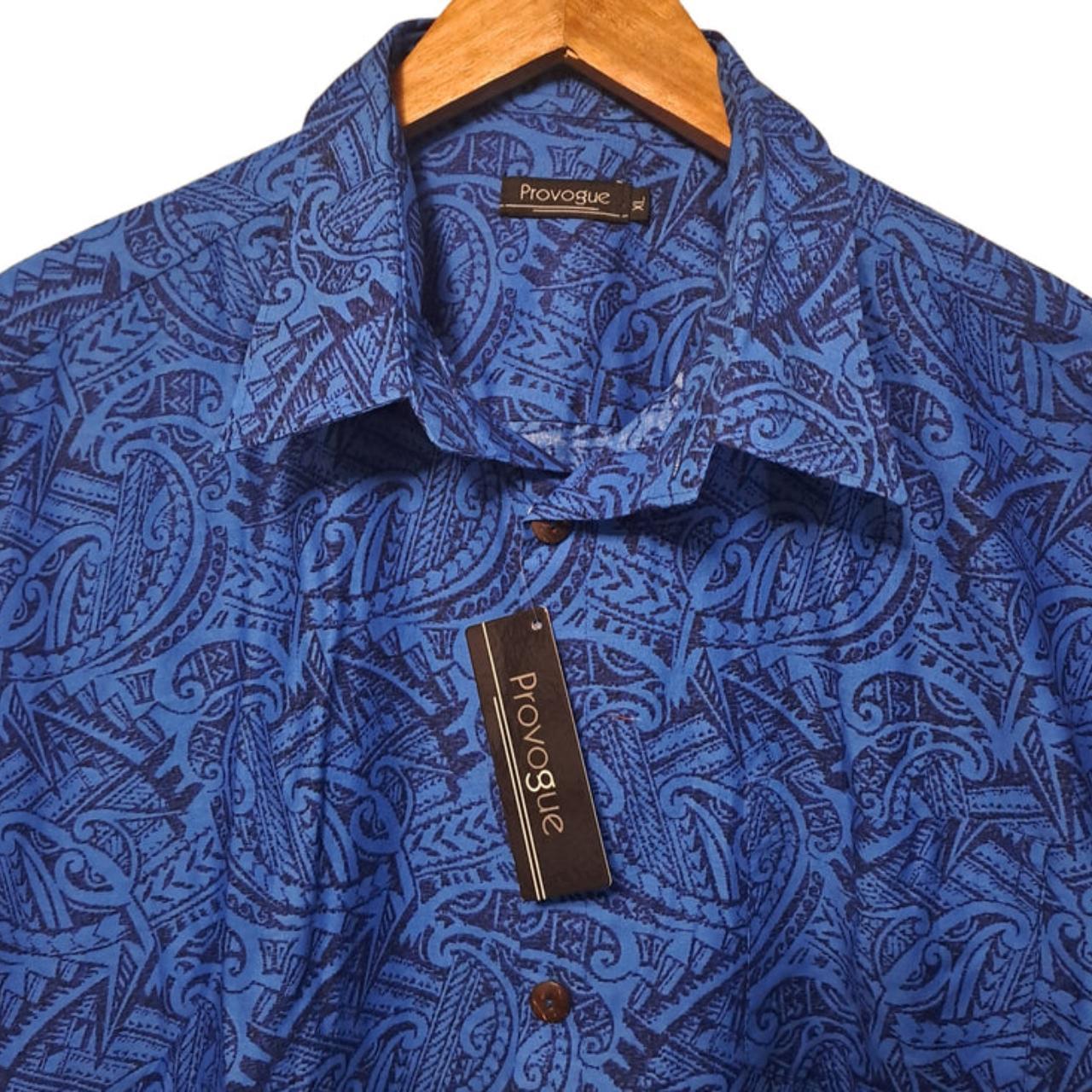 Polo Shirt | Men XL Short Sleeve Blue Island Shirt