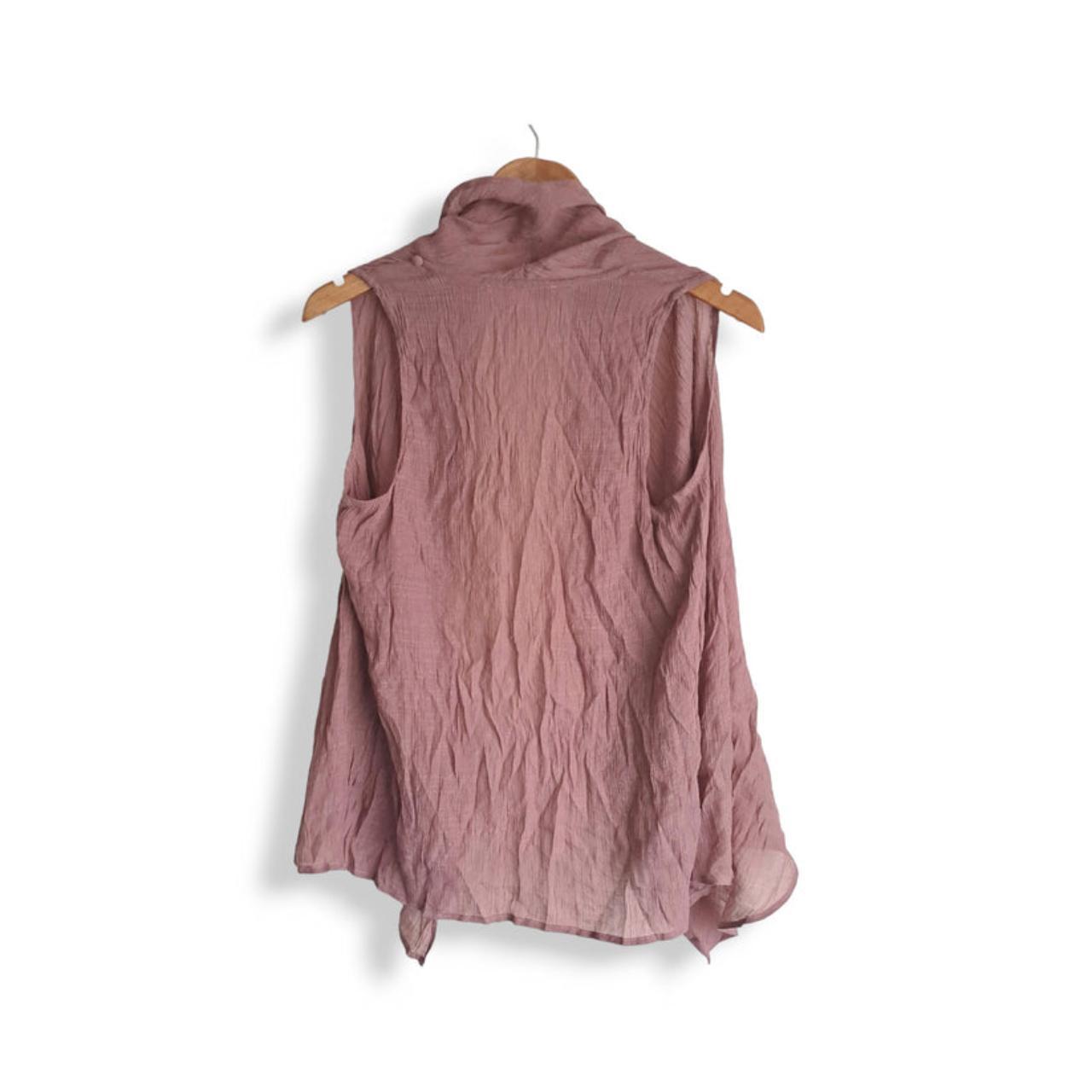 Blouse | Women Small Draped Cardigan Mauve Sleeveless Open Front