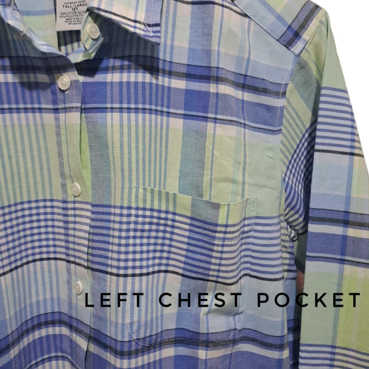 Polo Shirt | Men Large Women XL Checkered Long Sleeve Shirt