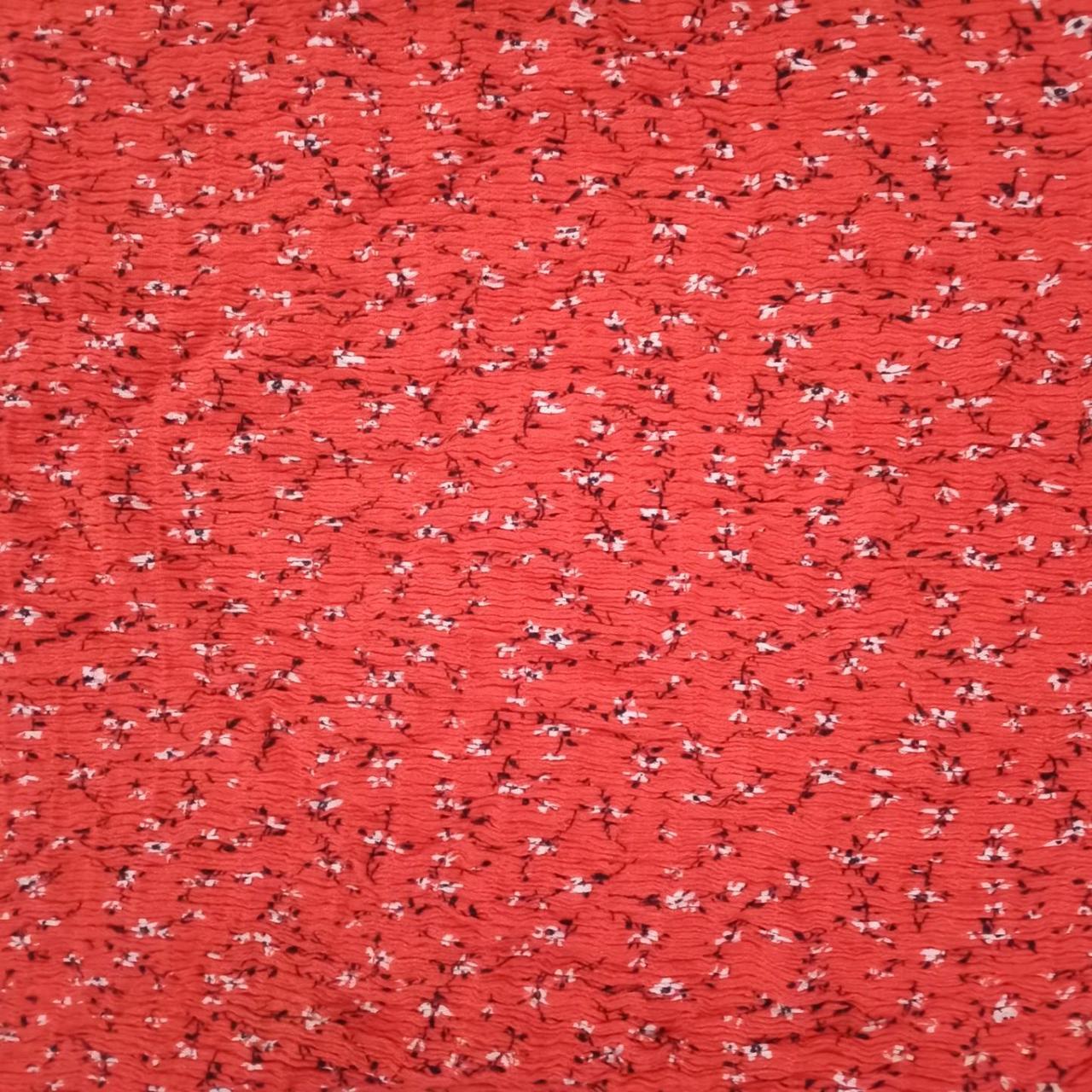 Crop Top | Women Medium Red Floral Crop Tie Strap Top Stretchy Rayon