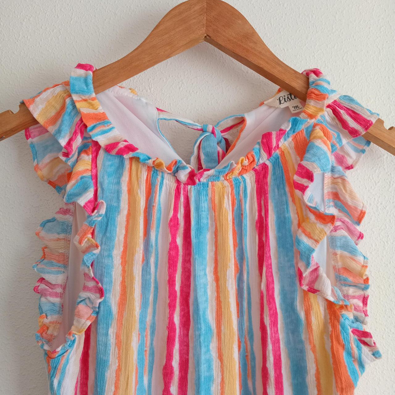 Dress | Women UK10 Retro Colorful Stripe