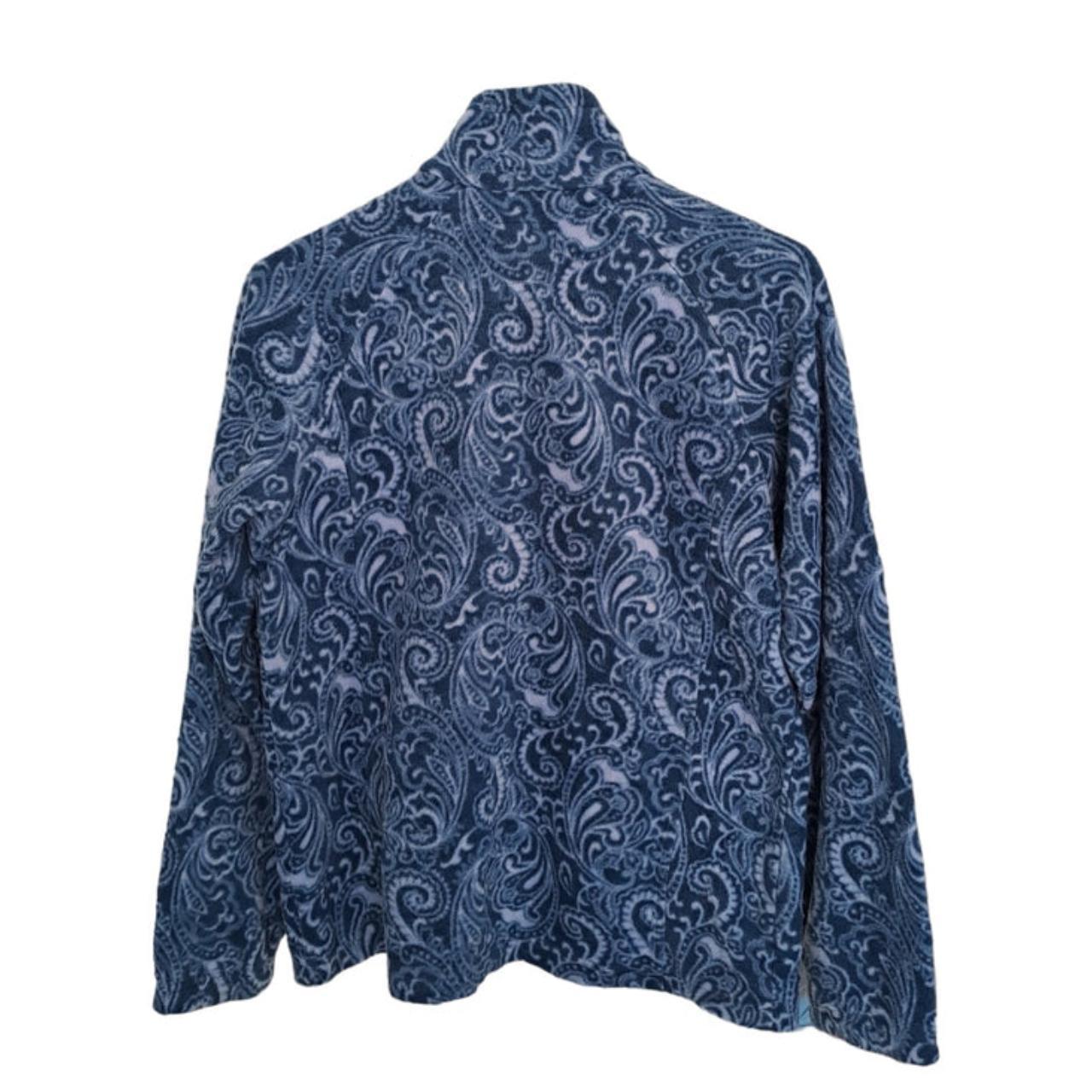 Jacket | Men Small / Women Size 12 Blue Paisley Fleece Jacket - Full Zip