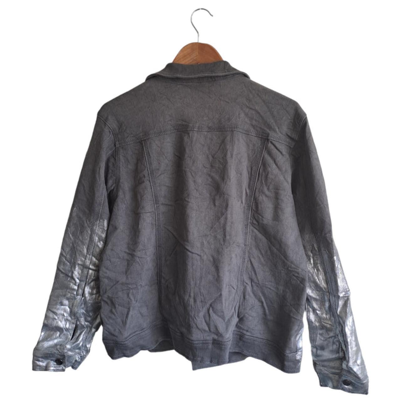 Jacket | Women XL Soft Grey Silver Denim