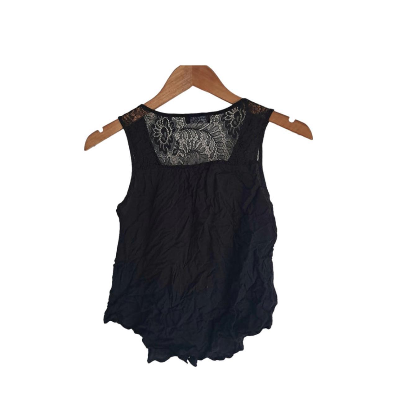 Crop Top | Women Small UK10 Pagani Black Top