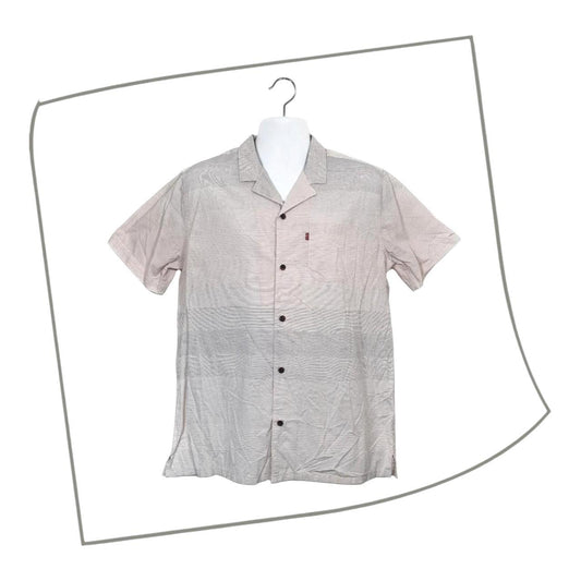 Polo Shirt | Men Medium Levi's Pinstripe Short Sleeve