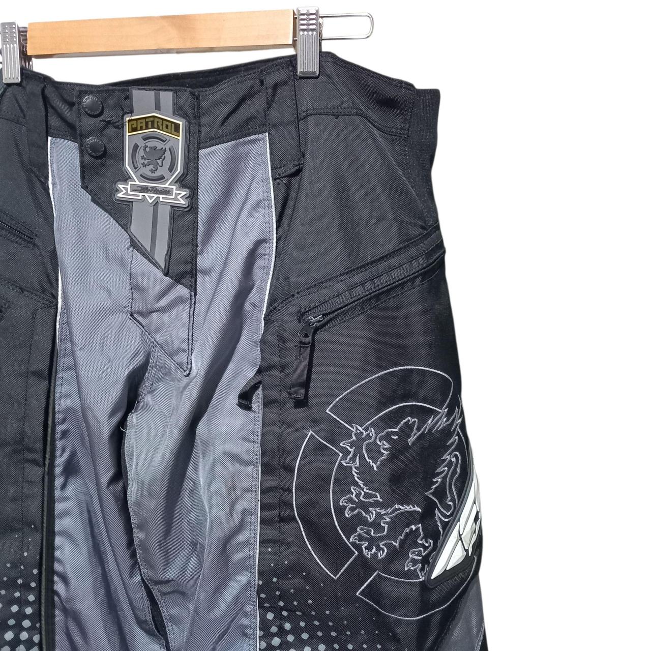 Trousers| Men XL Size 40 Black Grey White Patrol Biker Pants Fly Racing Style