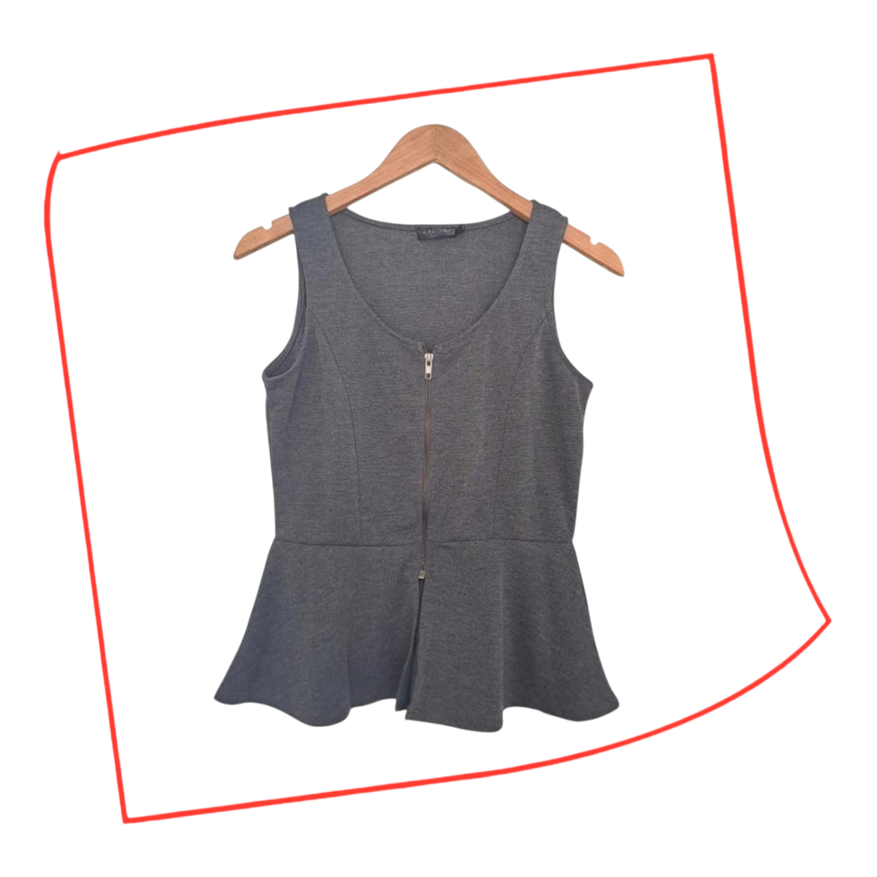 Crop Top | Women Small UK10 Grey Sleeveless Top
