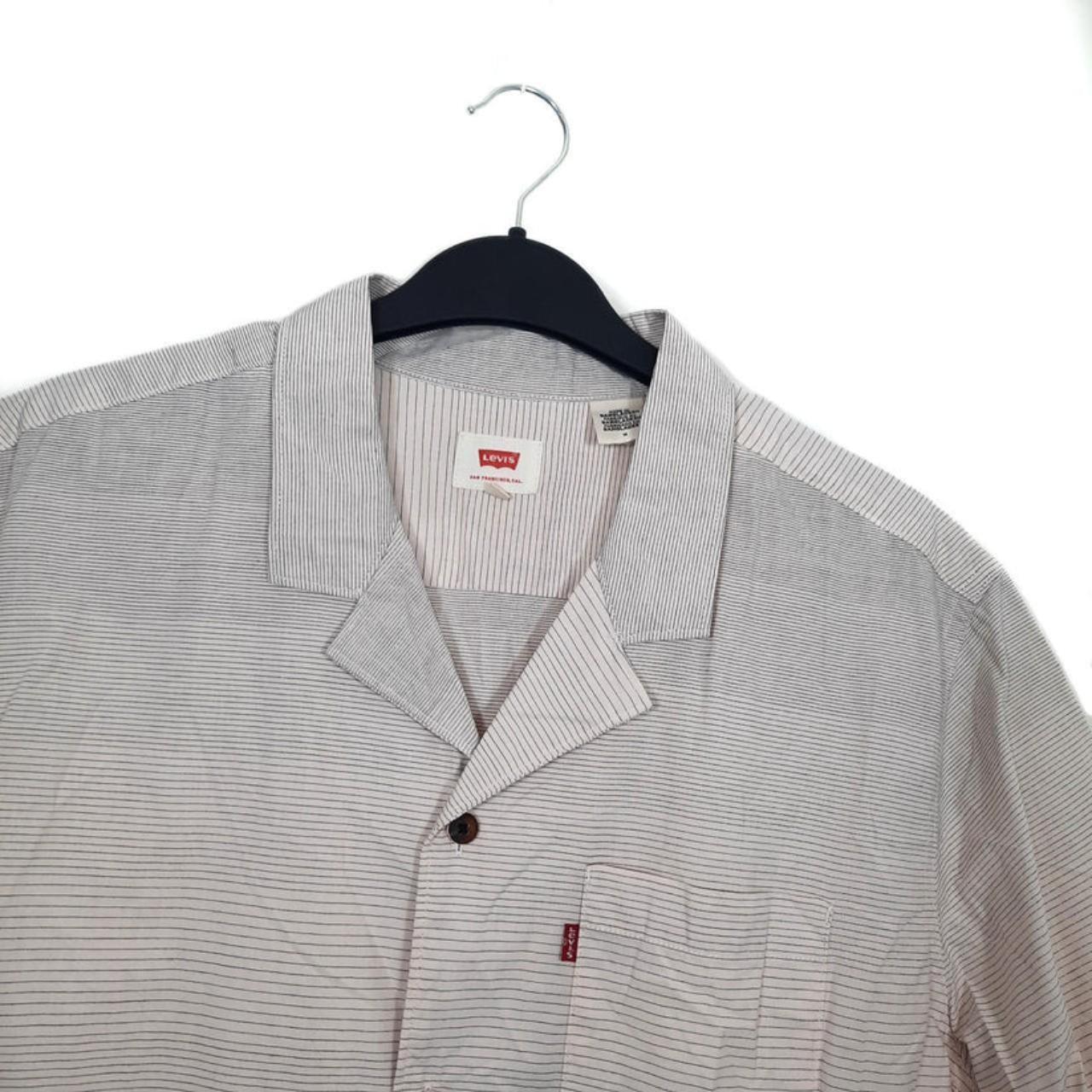 Polo Shirt | Men Medium Levi's Pinstripe Short Sleeve