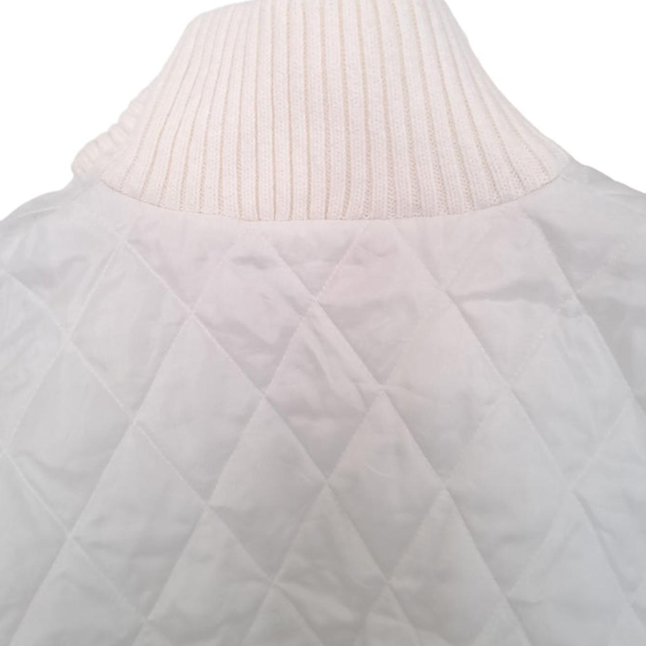 Jacket | Women Medium Chic White Quilted & Ribbed Sleeve Jacket
