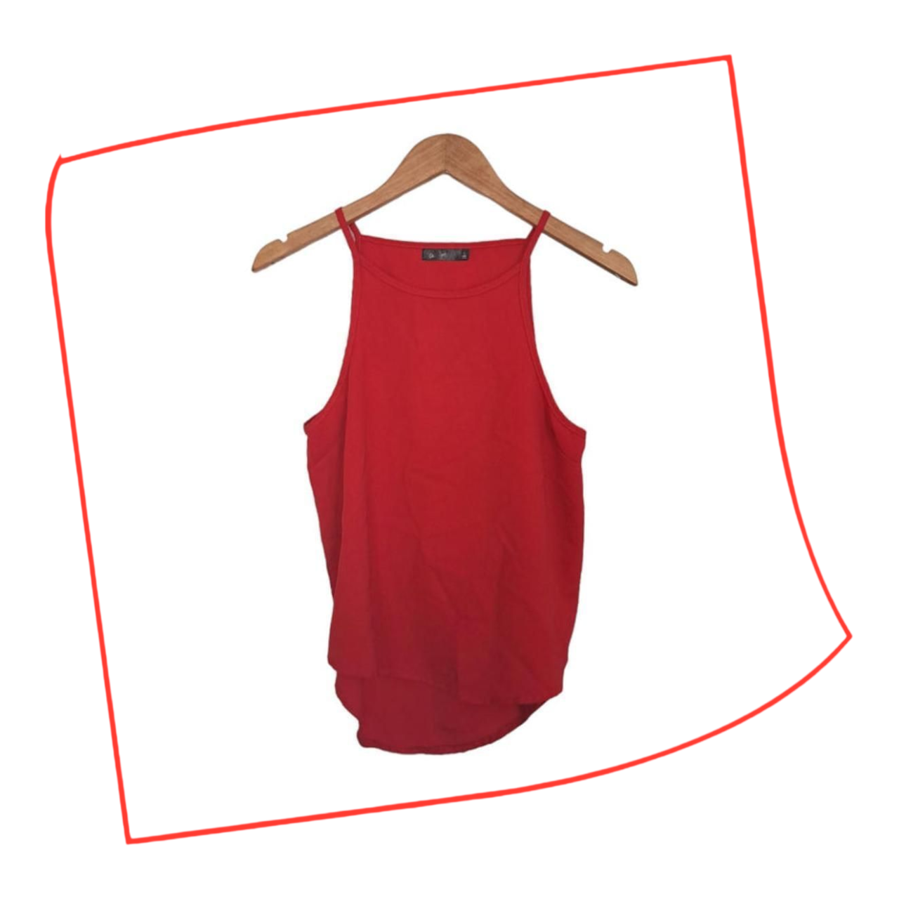 Crop Top | Women Small Size 10 Vibrant Red Slim Straps