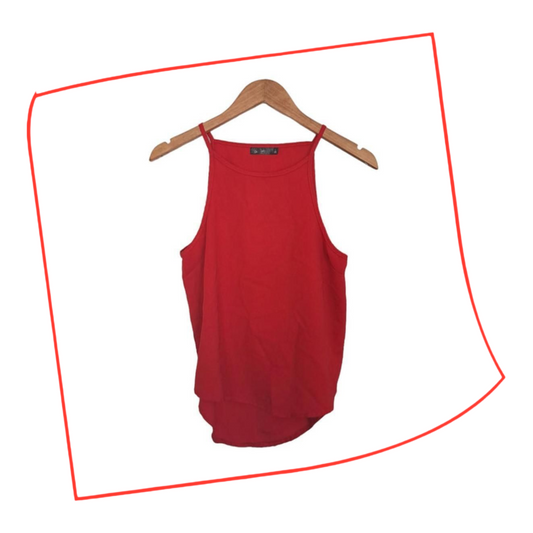 Crop Top | Women Small Size 10 Vibrant Red Slim Straps