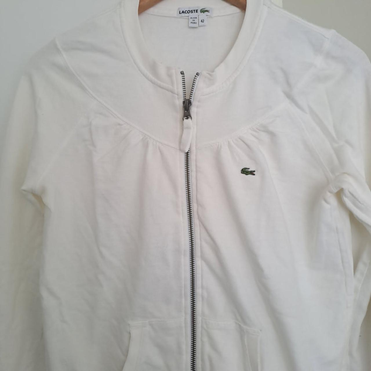 Jacket | Women Medium Classic White Lacoste Zip-Up Jacket