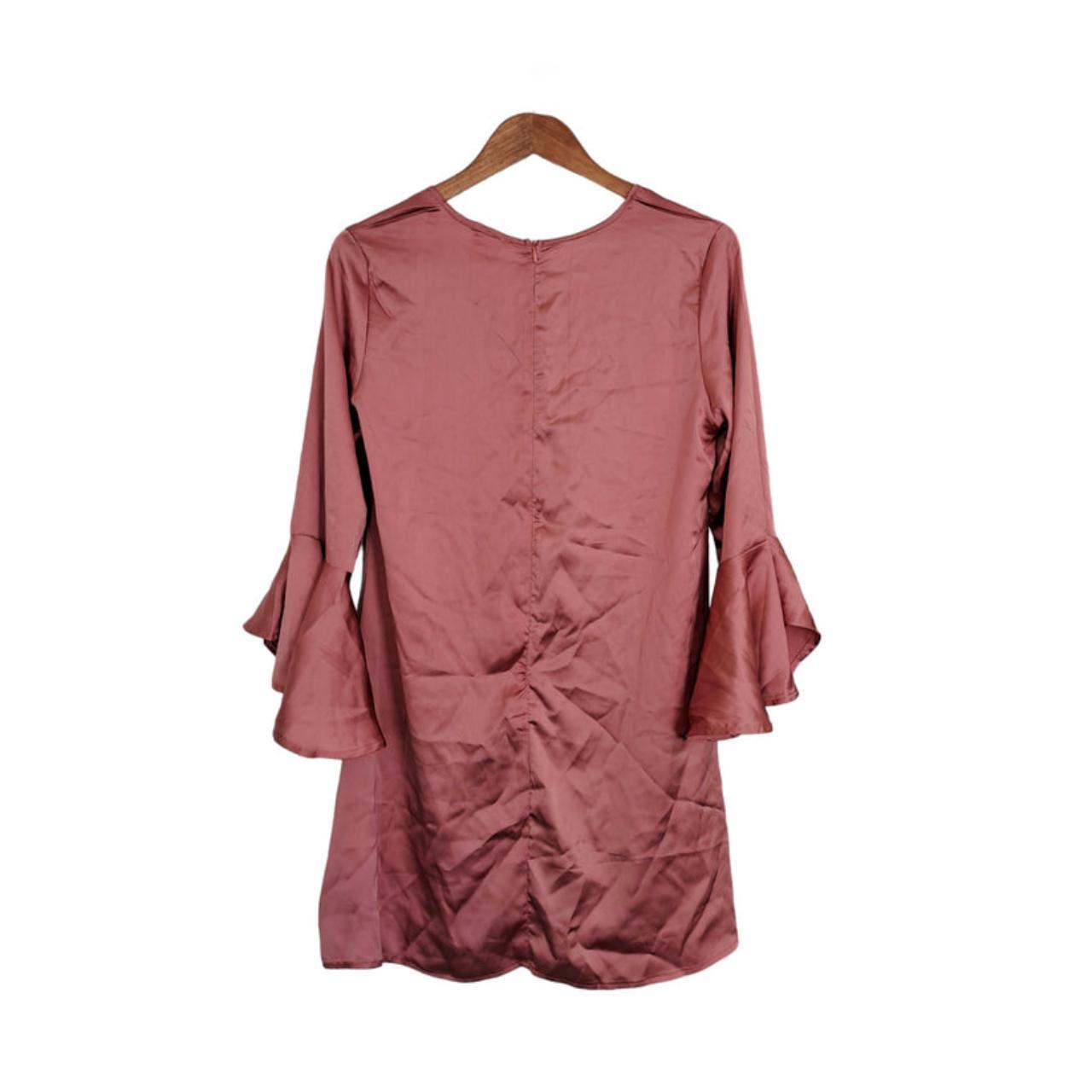 Blouse | Women Small Pink Silky Bell Sleeve