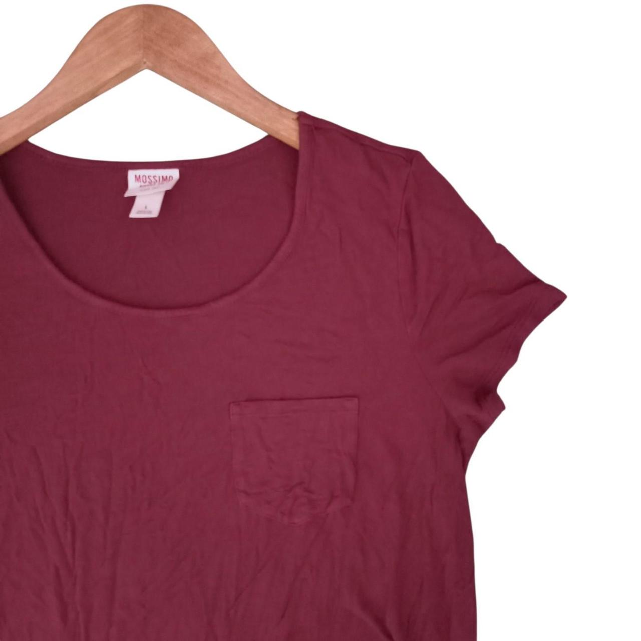 T-shirt | Women Large Casual A-Line Fit Burgundy Top