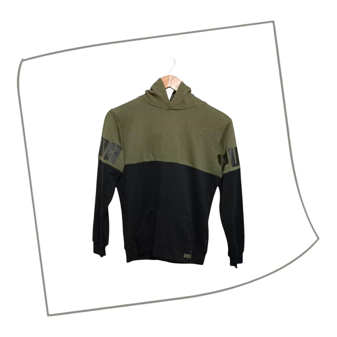 Hoodie | Kids 11-12Y Green Black Puma