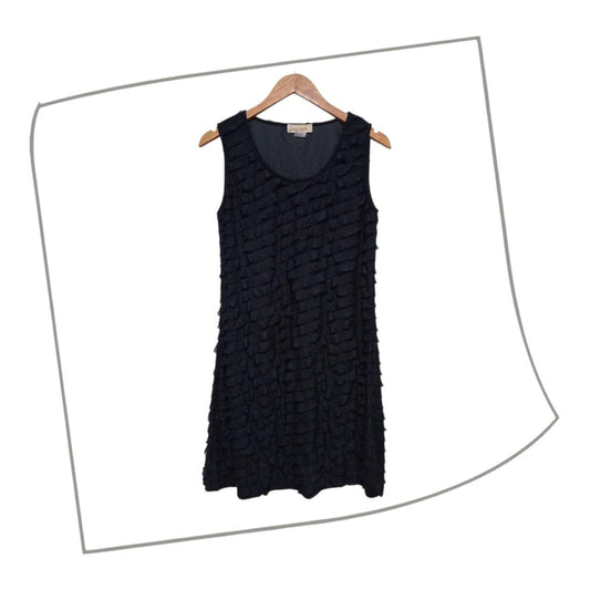 Dress | Women Medium Black Ruffled Mini
