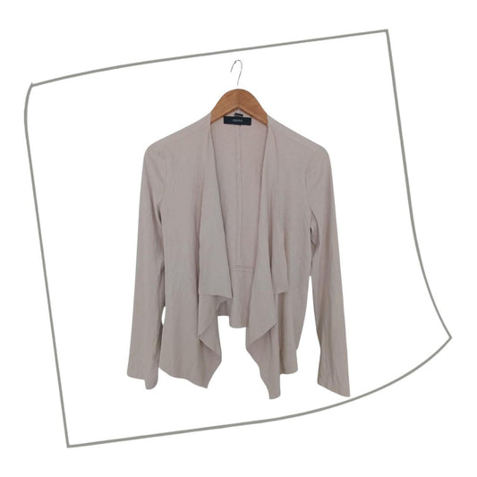 Jacket | Women UK12 Forever 21 Basic Beige Draped Open Front Cardigan Top
