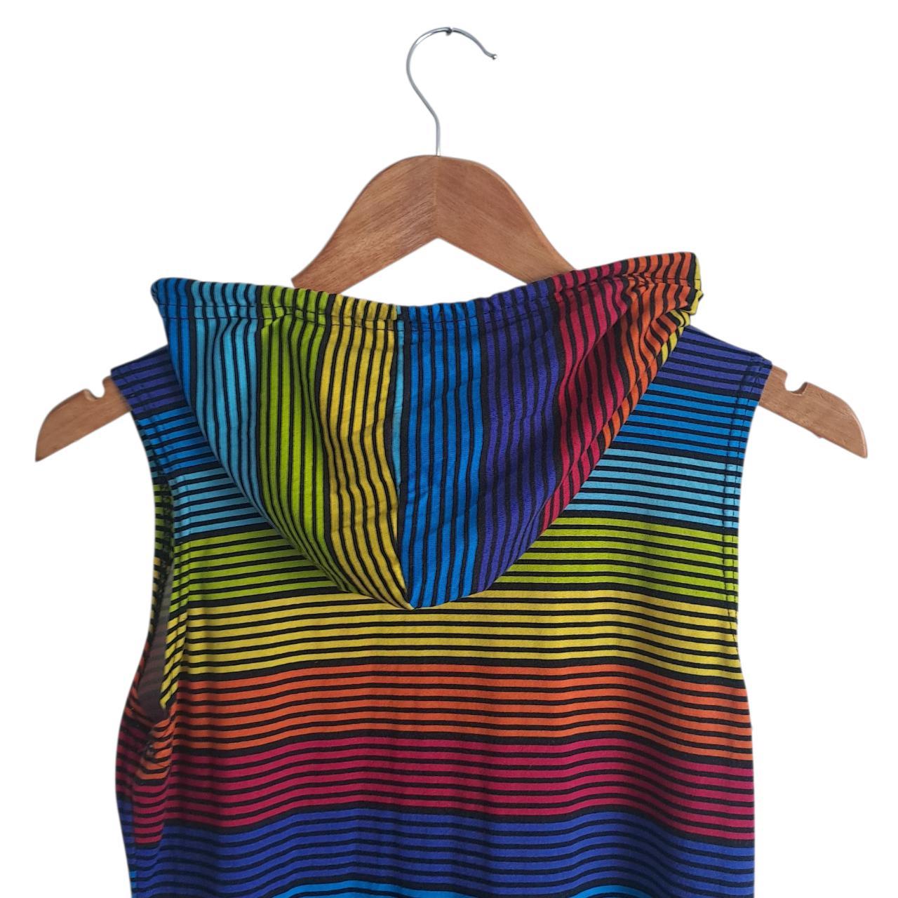 Dress | Women UK 12 to 14 Striped Unique Multicolor Hooded Maxi Midi