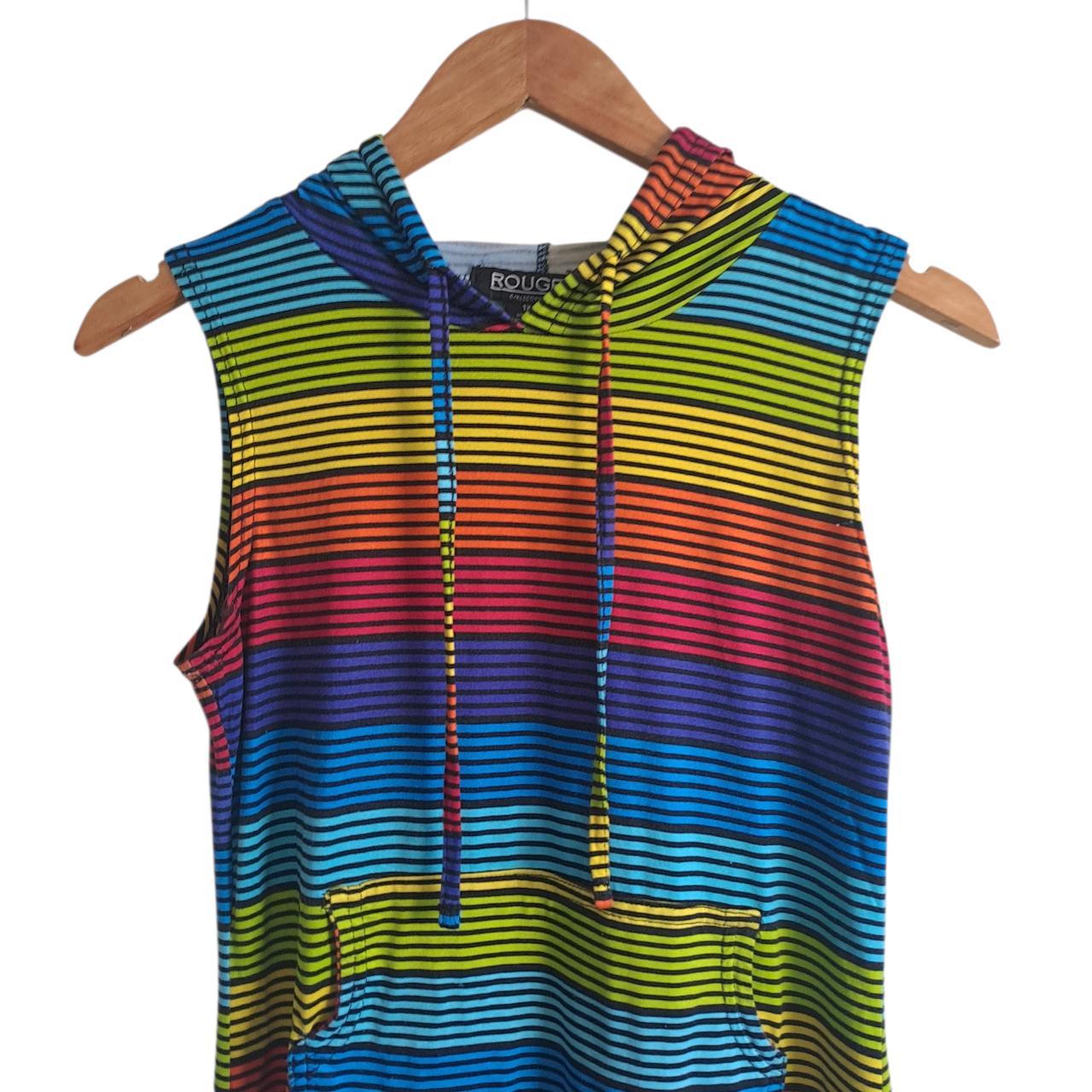 Dress | Women UK 12 to 14 Striped Unique Multicolor Hooded Maxi Midi