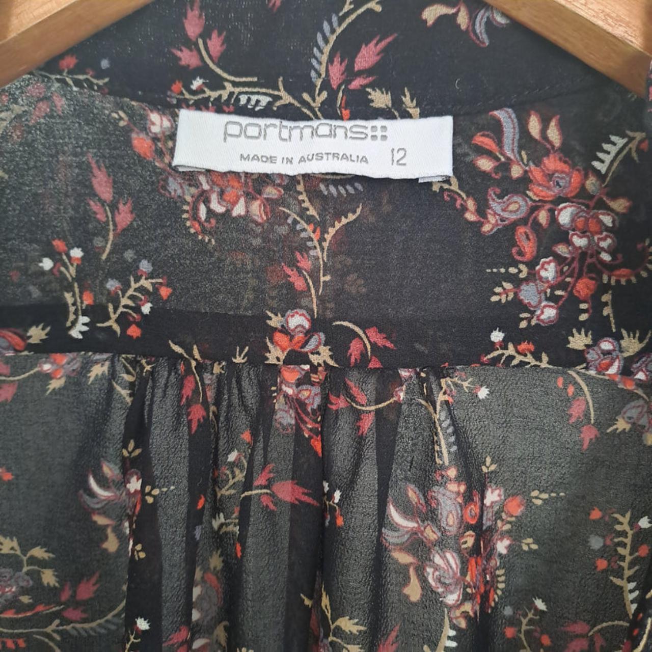 Blouse | Women Medium UK12 See Through Floral Top