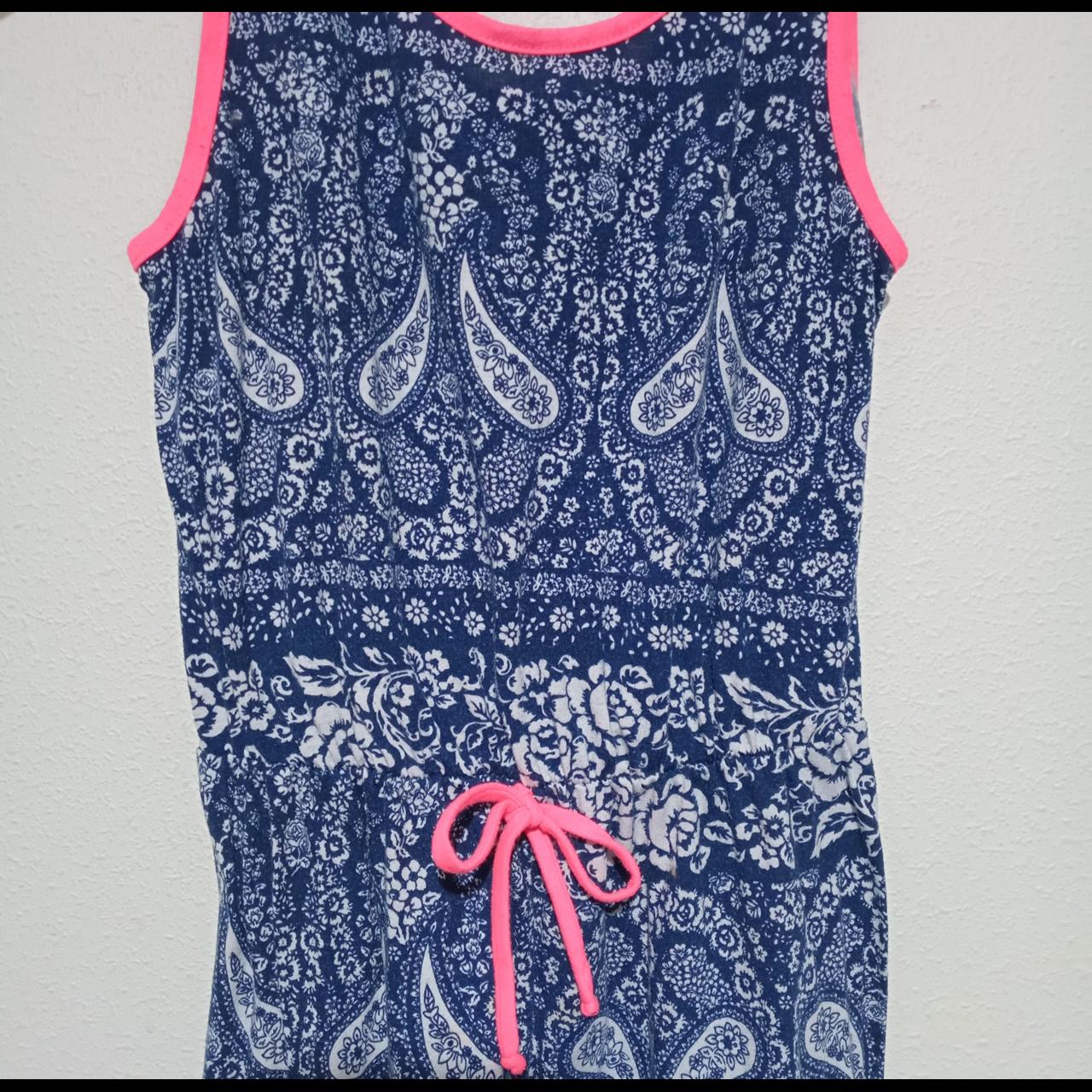 One-Piece | Women Large Paisley Jumpsuit Navy Pink with Waist Tie