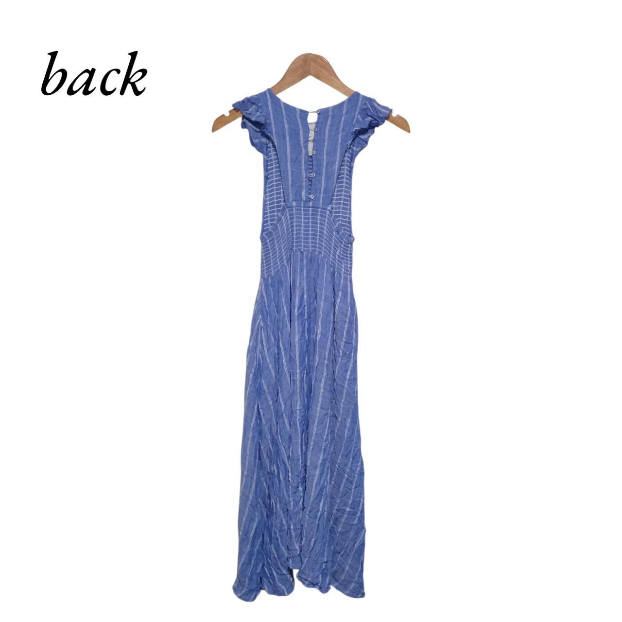 Dress | Women Free People Light Blue White Striped Maxi Dress Small