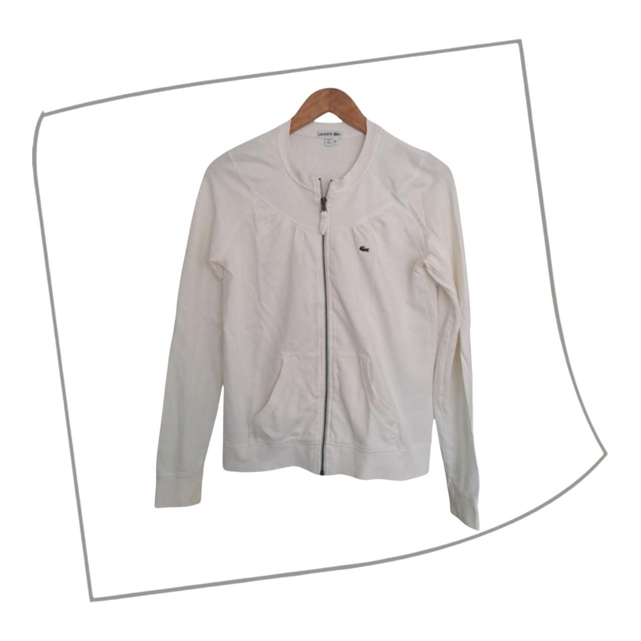 Jacket | Women Medium Classic White Lacoste Zip-Up Jacket