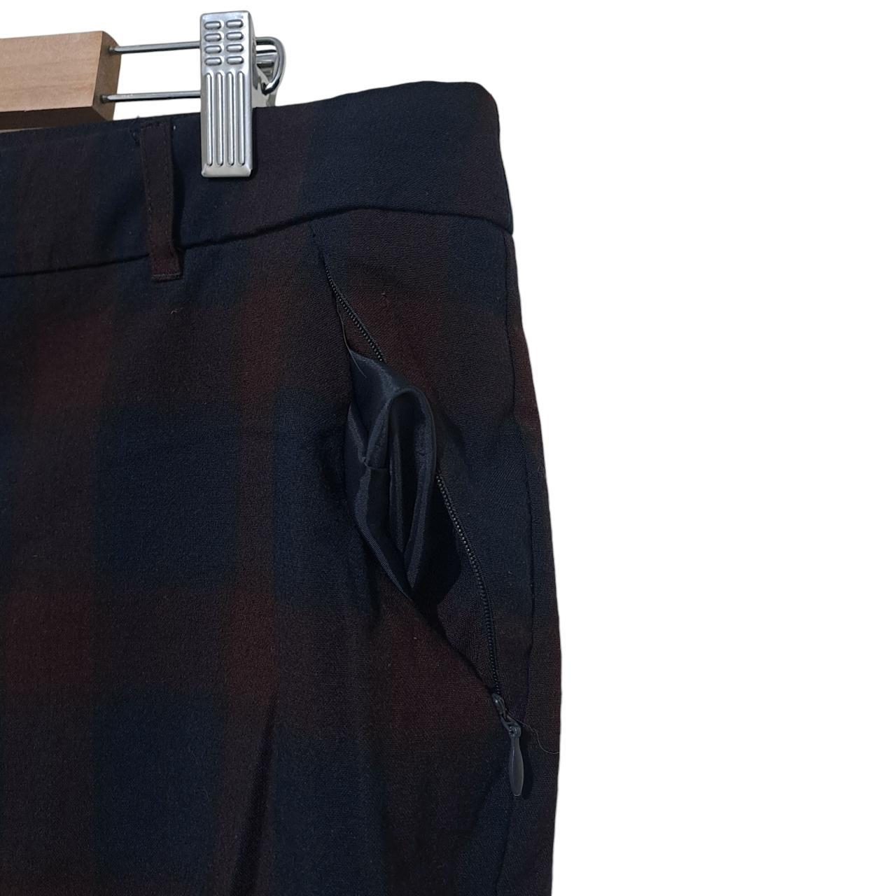 Trousers | Women's Navy & Burgundy Checkered Slacks UK20